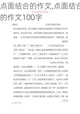 点面结合的作文,点面结合的作文100字