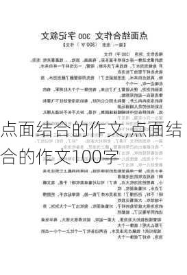 点面结合的作文,点面结合的作文100字