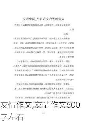 友情作文,友情作文600字左右