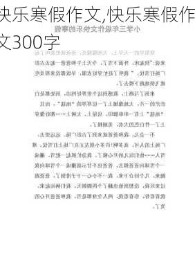 快乐寒假作文,快乐寒假作文300字