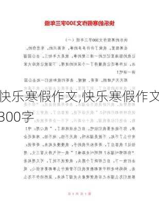 快乐寒假作文,快乐寒假作文300字