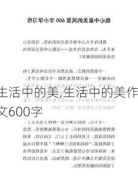 生活中的美,生活中的美作文600字