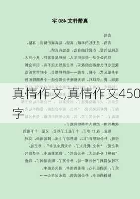 真情作文,真情作文450字