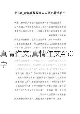 真情作文,真情作文450字