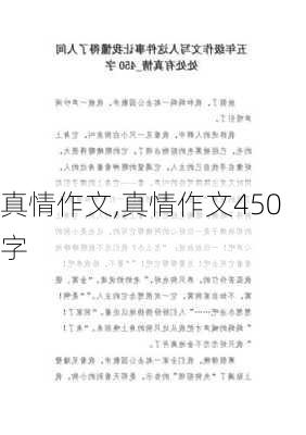 真情作文,真情作文450字