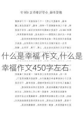 什么是幸福 作文,什么是幸福作文450字左右