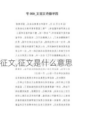 征文,征文是什么意思