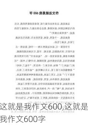 这就是我作文600,这就是我作文600字