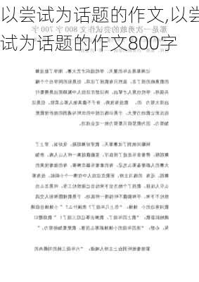 以尝试为话题的作文,以尝试为话题的作文800字