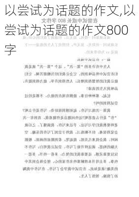 以尝试为话题的作文,以尝试为话题的作文800字