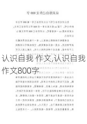 认识自我 作文,认识自我作文800字