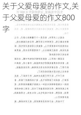 关于父爱母爱的作文,关于父爱母爱的作文800字