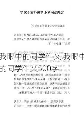 我眼中的同学作文,我眼中的同学作文500字