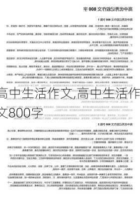 高中生活作文,高中生活作文800字