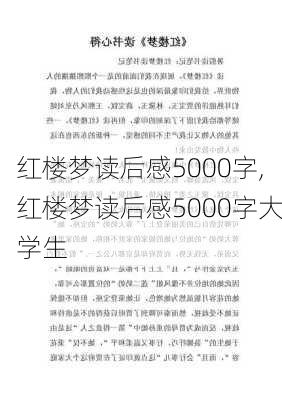 红楼梦读后感5000字,红楼梦读后感5000字大学生