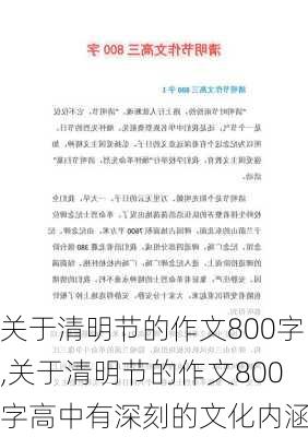 关于清明节的作文800字,关于清明节的作文800字高中有深刻的文化内涵