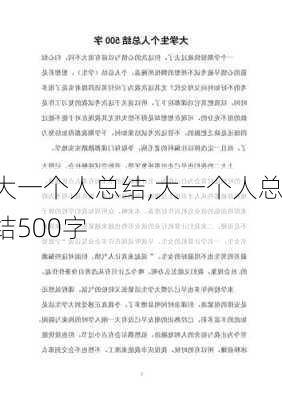 大一个人总结,大一个人总结500字