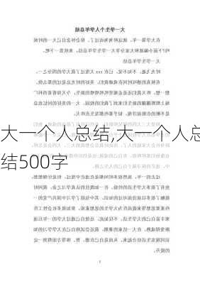 大一个人总结,大一个人总结500字