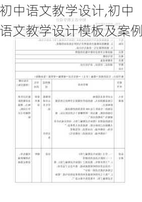 初中语文教学设计,初中语文教学设计模板及案例