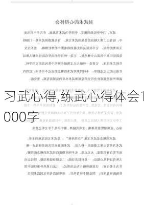 习武心得,练武心得体会1000字