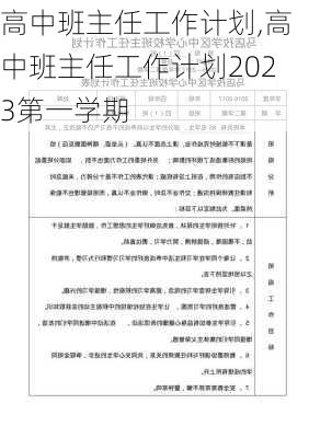 高中班主任工作计划,高中班主任工作计划2023第一学期