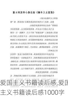 爱国主义书籍读后感,爱国主义书籍读后感1000字