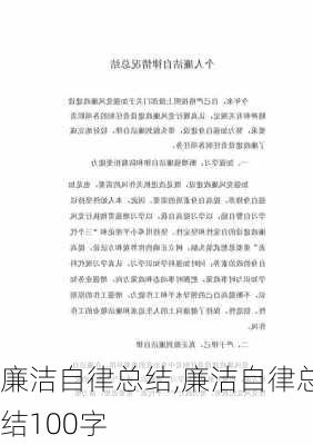 廉洁自律总结,廉洁自律总结100字