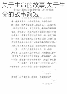 关于生命的故事,关于生命的故事简短