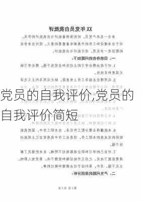 党员的自我评价,党员的自我评价简短