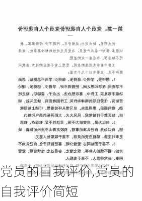 党员的自我评价,党员的自我评价简短