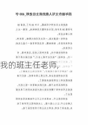 我的班主任老师,