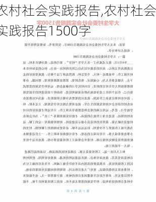 农村社会实践报告,农村社会实践报告1500字