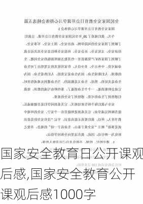 国家安全教育日公开课观后感,国家安全教育公开课观后感1000字