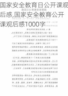 国家安全教育日公开课观后感,国家安全教育公开课观后感1000字