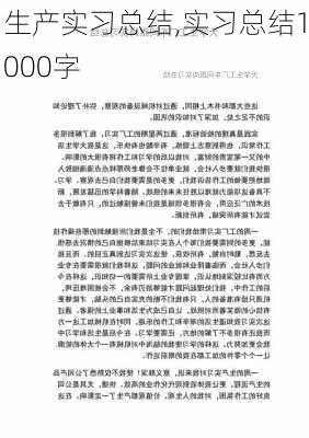 生产实习总结,实习总结1000字